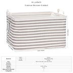 Sea Team Collapsible Canvas Fabric Storage Basket with Handles, Rectangle Waterproof Storage Bin, Box, Cube, Foldable Shelf B