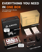 ANCEL DS500BT Bidirectional Scan Tool, Full-System Automotive Diagnostic Scanner with 28+ Services, Injector Coding,