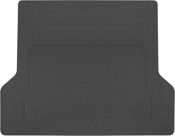 Motor Trend FlexTough™ Heavy Duty Rubber Black Car Floor Mats All Weather & Jumbo SUV Cargo Liner Full Set - Universal Trim to Fit Automotive Floor Mats & Trunk Mats for Cars Interior Accessories
