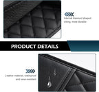 Car Seat Back Organizer, 10" x 10" Multifunctional Auto Backseat Hanging Storager with Side Pockets, Big Capacity Waterproof Wear-Resistant PU Leather Garbage Can for Most Cars (Black)