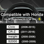 West Llama Customized Auto Car Steering Wheel Cover for Honda Civic, CR-Z, Insight, S2000,14-14.25inch(Black-Small Size)