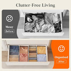 Lifewit 6" Tall 5 Pack Drawer Dividers, 30-47cm/11.5-18.5" Expandable Drawer Divider for Clothes, Adjustable Dresser Drawer O