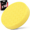 Yellow Polish Pad, Buffing Polishing Pads, 1Pc 5.5 Inch Face for 5 Inch 125mm Backing Plate Compound Buffing Sponge Pads for Car Buffer Polisher Compounding, Polishing and Waxing