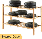 4-Tier Bamboo Shoe Rack for Entryway, Stackable | Heavy Duty | Multi-Function, Free Standing Shoe Racks for Bedroom Hallway C