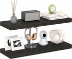 Furinno TANNA Floating Shelves for Wall Set of 2, 12 x 35 Wall Shelf, Wall Mounted Floating Shelf with Invisible Bracket, 2-i