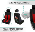 FH Group Car Seat Cover Full Set Striking Striped Car Seat Covers with Front Seat Covers and Rear Split Bench, Universal Fit 