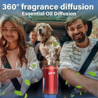 LWW Smart Car Air Freshener - 3 Levels Strength with Ventilation Clip, Rechargeable Car Fragrance Atomizer - with 8 10ml Bott