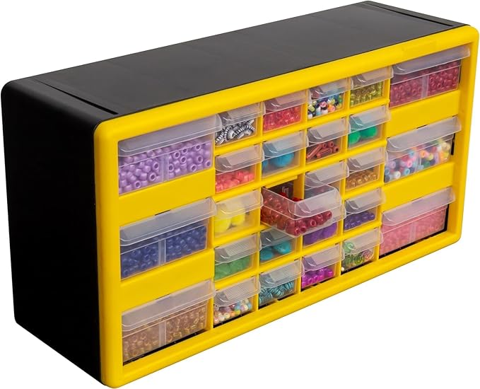 Akro-Mils 26-Drawer Plastic Drawer Storage Cabinet for Garage Organization, Bead Organizer, Building Bricks Storage, Teacher 