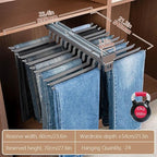 Pull Out Trouser Rack 16-24 Arms, Double Row Hanger, Extendable Pants Holder Sliding Closet Hanger Rail for Pants Clothes Org