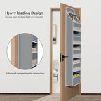 Univivi 6-Shelf Over Door Hanging Organizer Fabric Baby Door Storage with 5 Large Pockets and 3 Small PVC Pockets Wall Mount 