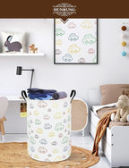 HUNRUNG Laundry Hamper,Large Canvas Fabric Lightweight Storage Basket Toy Organizer Dirty Clothes Collapsible Waterproof for 