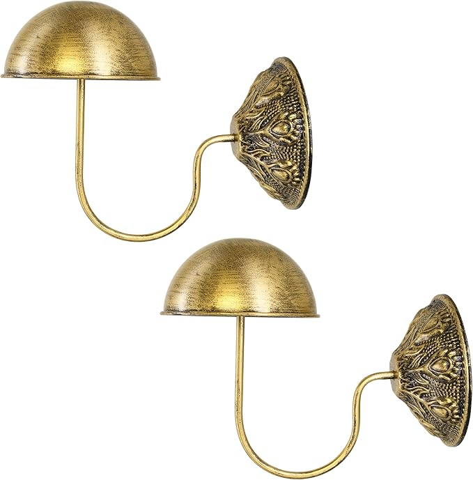 Owlgift Wall Mount Hat Racks Set of 2 - Vintage Gold Iron Hat Holders - Heavy Duty Wall Mounted Display Stand for Baseball Ca