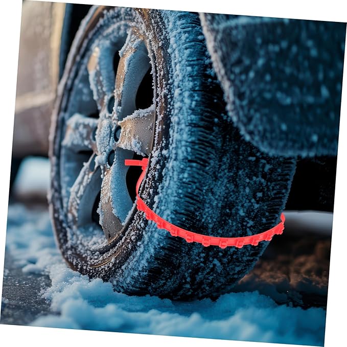 20Pcs Durable Car Snow Chains Skid Zip Tie Traction Devices for Trucks Electric Vehicles Cars Easy Installation Wide Fit for 
