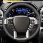 MEWANT Hand Stitch Steering Wheel Cover for Ford F150 F250 F350 Expedition 2018-2021 Ford F150 Truck Steering Wheel Wrap