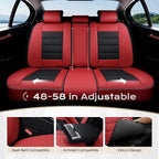 Coverado Car Seat Covers Full Set, Seat Covers for Cars, Front Seat Covers and Back Seat Cover Waterproof Leather Automotive 