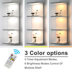 4 Tier LED Wall Shelf - Modern Floating Shelves for Makeup Vanity, Bedroom, Living Room | Easy Install Cosmetic & Display Lac