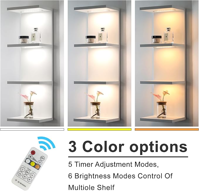 4 Tier LED Wall Shelf - Modern Floating Shelves for Makeup Vanity, Bedroom, Living Room | Easy Install Cosmetic & Display Lac