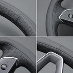 MEWANT DIY Stitching Real Leather Steering Wheel Cover Wrap for Tesla Model 3 Highland 2023-2025/Model Y 2025 Highland for Tesla Model 3/Model Y Accessories(3D Style)