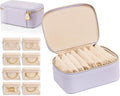 VLANDO Travel Jewelry Box Organizer – Portable PU Leather Jewelry Case with 6/8/12 Zippered Pouches, Compact Storage for Earr