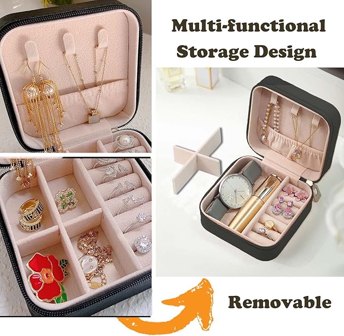 Travel Jewelry Case Bridesmaid Gifts Box,12 Pack Small Jewelry Box Mini Jewelry Organizer,PU Leather Portable Earring Storage