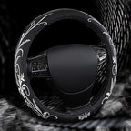 Car Leather Steering Wheel Cover - Panapi Material, Universal 14.5-15 Inch Leather Anti-Slip Breathable Auto Steering Wheel C