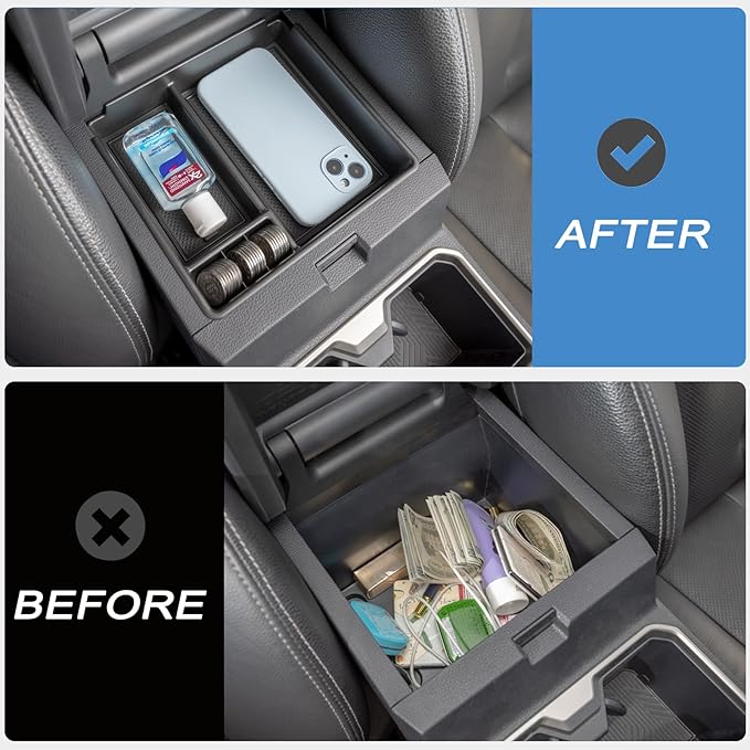 JKCOVER Center Console Organizer Tray Compatible with 2025 2026 Toyota 4Runner Accessories Insert Armrest Box Secondary Storage ABS Material