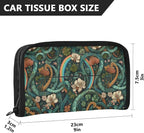 Car Tissue Holder Car Visor Organizer Tissue Box Holder for Car Sun Visor Organizer with Car Vehicle Accessories Essentials Interior for Women Men Teal Vines Flowers Rainbow St.Patrick