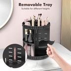 Rotating Makeup Organizer, 360° Spinning Skincare Organizers, Adjustable Layer Cosmetic Storage Lazy Susan Makeup Organizers 