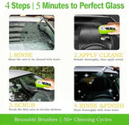 3PCS Clear Vision Windshield Cleaner, Automotive Oil Film Cleaning Brush for Car Windows, Windshield Oil Film Remover for Car