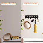 Key Hooks Key Holder Decorative Dog Leash Holder for Wall, 6 Hooks 9.75×2.73 inch for Wall Decorative Animal Storage Rack Adh