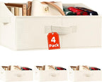 Criusia Closet Organizers Bins 4 Pack - Large Closet Shelf Organizer with Handles - Fabric Trapezoid Home Organization and St