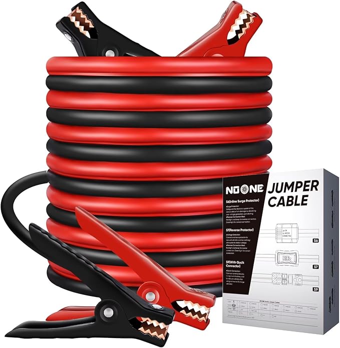 NOONE 2 Gauge 16FT Heavy Duty Jumper Cables for Car Battery, 800A Automotive Booster Cables for Jump Starting Dead or Weak Batteries Includes Carry Box for SUV/Truck