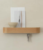 Kazai. Key Holder 'Toke' | Minimalist Key Hook Design from Berlin | Modern Key Holder Wall Mount with Wooden Shelf | Key Rack