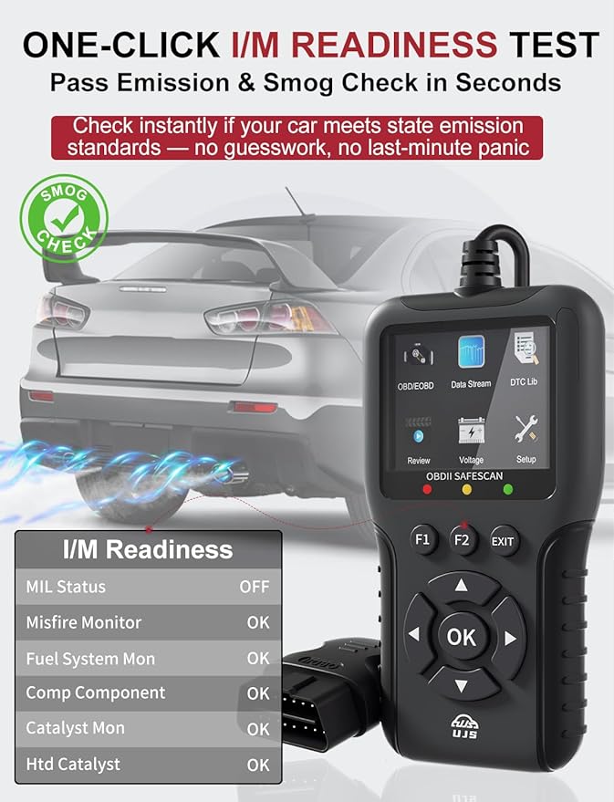 2026 Enhanced Universal OBD2 Scanner, Check Engine Code Reader - 45000+ Fault Codes, Live Data, I/M Readiness, Battery Voltage