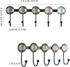 Boho Coat Rack Wall Mounted with 5 Hooks, Forest Theme Mandala Pattern Decorative Wall Hooks for Hanging Hat, Key, Towel, Pur