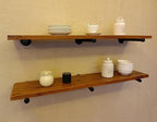 Industrial Pipe Wall Wood Shelves,Real Wooden Shelves 48" in Special Brown Color with 1.2" Extra Thickness, Modern Floating S