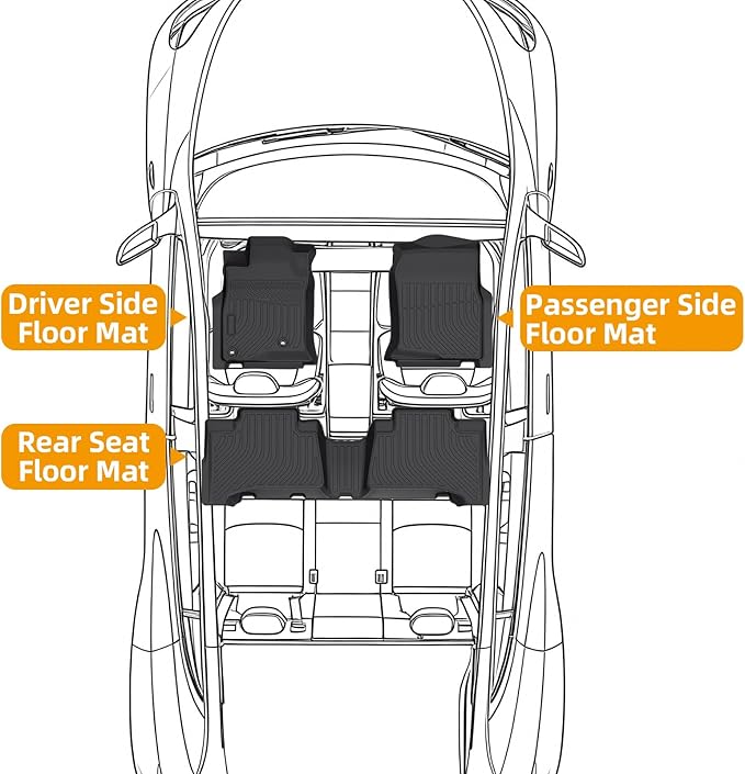 Floor Mats for Toyota 4Runner 2003 2004 2005 2006 2007 2008 2009,4th gen 4runner Floor Mats for 4Runner SR5 TRD Off-Road TRD Pro Limited, TPE Floor Liners Front & Rear Row(FIT for 5&7 Seats)