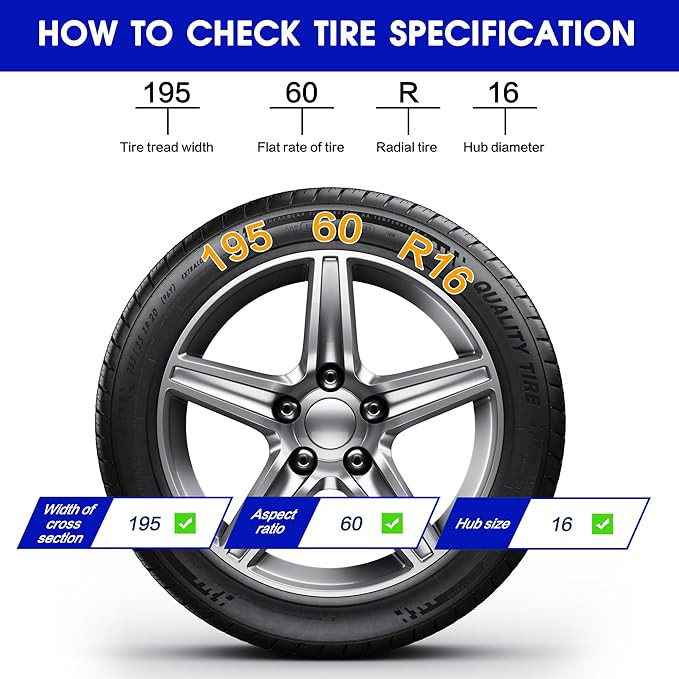 Snow Chains, Wear-Resistant High Carbon Steel Anti Slip Tire Chain for Light Truck, Pickups, and SUVs, Set of 2 (4WD-70)