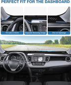 FIILINES Dash Cover for Toyota RAV4 2013-2018, Dashboard Mat Cover RAV4 Accessories Sunshade Nonslip Mesh Protector No Glare