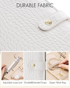 Vlando Travel Jewelry Case,Jewelry Organizers and Storage Jewelry Book Ring Binder with Clear Zipper Velvet Jewelry Pouches B