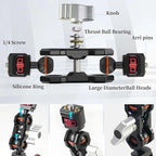 CNC Machined 4.5in Suction Cup Camera Mount with Ball Head Magic Arm, 1/4" ARRI Holes, Quick Release Car Mount with Phone Holder&Action Camera Adapter Compatible with DJI OSMO Pocket3 Insta360 iPhone