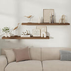Fun Memories Rustic Wood Floating Shelves for Wall, Space-Saving Wall Mounted Shelves for Bathroom, Bedroom, Living Room and 