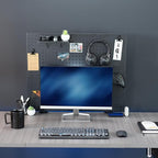 VIVO Steel Clamp-on Desk Pegboard, 30 x 24 inch Privacy Panel, Magnetic Peg Board, Office Accessory Organizer, Above or Below