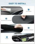 FIILINES Dash Cover for 2020-2024 Jeep Gladiator JT, Dashboard Mat Accessories Dash Cover Sunshade Nonslip Mesh Protector No 
