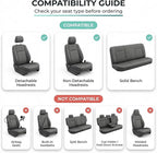FH Group Automotive Full Car Seat Covers for SUV, Trucks, Sedan and More - Universal Fit Front High Back & Rear Solid Bench D