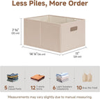 StorageWorks Fabric Storage Bins for Shelves, Closet Organizers and Storage Baskets, Collapsible Storage Bins with Cutout Han
