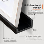 Fun Memories Picture Ledge Shelf, 16 Inch Long Floating Shelves Set of 6, Picture Shelf for Wall with Lip, Large Nursery Book
