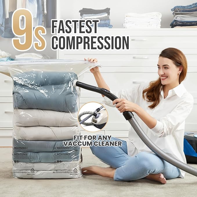 TAILI 8 Pack Vacuum Storage Bags, Jumbo Cube (31x40x15 Inch), Extra Large Vacuum Seal Bags for Clothes, Comforters and Blanke