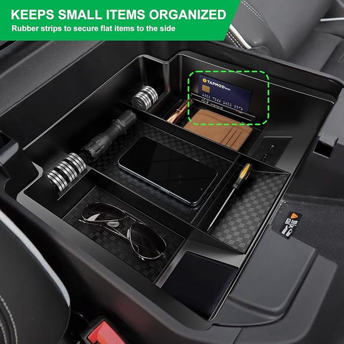 Center Console Organizer for 23-25 Chevy Silverado & GMC Sierra 1500, Refreshed 22-25 Silverado/Sierra 1500 Models, 24-25 Silverado/Sierra 2500HD 3500HD(Full Console w/Bucket Seats ONLY)