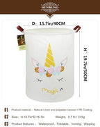 HUNRUNG Laundry Hamper,Large Canvas Fabric Lightweight Storage Basket Toy Organizer Dirty Clothes Collapsible Waterproof for 